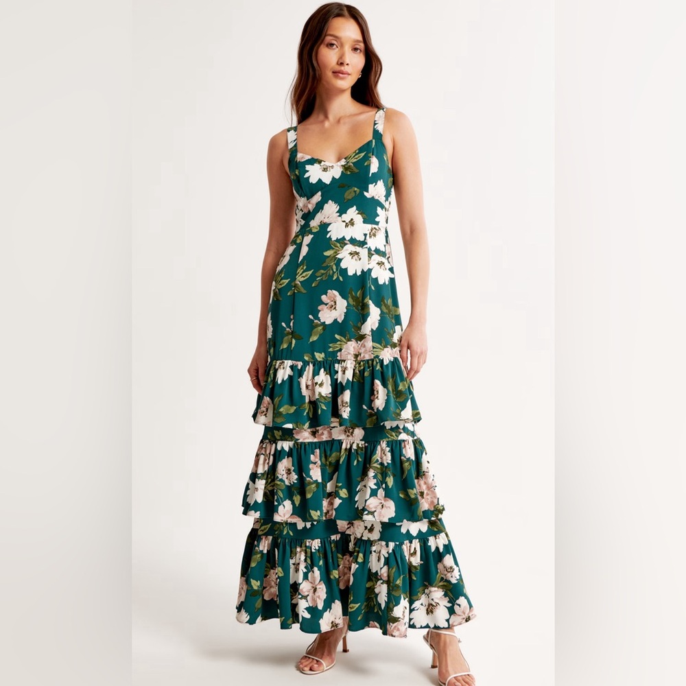 Abercrombie & Fitch Drama Ruffle Tiered Maxi Dress